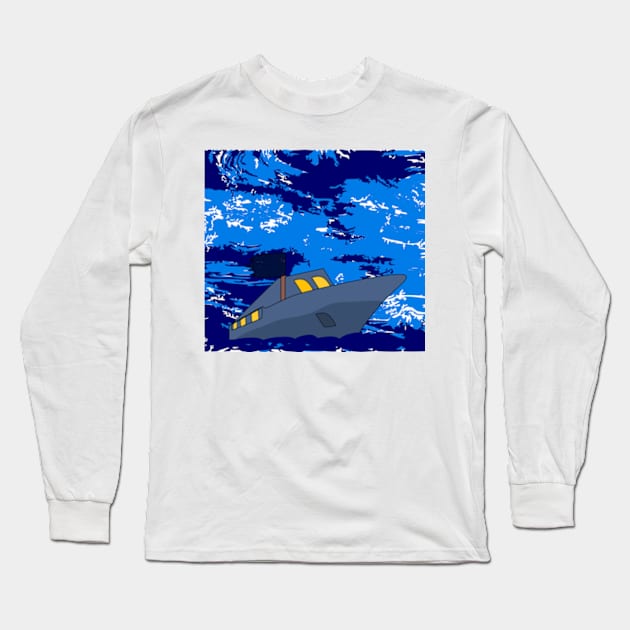 Ocean: A Battle Against Nature's Wrath Long Sleeve T-Shirt by Web Hils